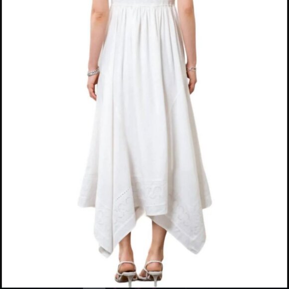 🔥 Closet Sale! Moon River White Romantic Boho Midi Dress Size L - Picture 2 of 4
